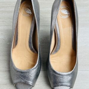 Nurture by Lamaze Silver Peep-Toe Heels